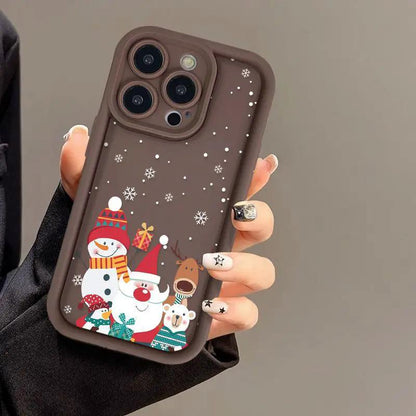 Cute Santa Claus Phone Case Frosted Advanced Christmas Pattern Case For Phone Shockproof Soft Silicone Phone Cover by Dropshipman