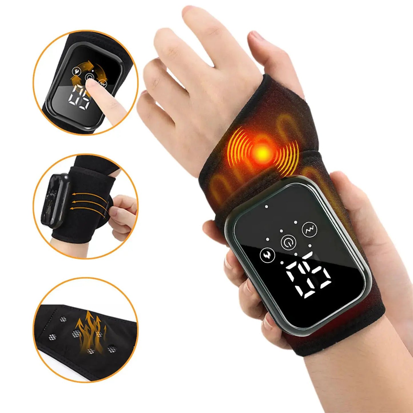 Heated Wrist Massager,Rechargeable Cordless Wrist Massager, Wireless Wrist Heating Pad with 3 Heating & Vibration Modes,Wrist Massager for Wrist Pain Relief,Christmas Gifts for Women Men by All Mart Bristol Ltd