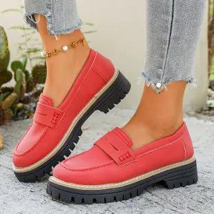 British-style Loafers Chunky-heel Women's Shoes by Dropshipman