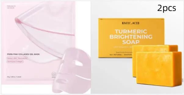 Turmeric Kojic Soap Turmeric Kojic Acid Soap Handmade Skin Products Natural Turmeric Soap Bar Skin Clean Dark Spot Remover Moist Bathing Facial Soap by Dropshipman