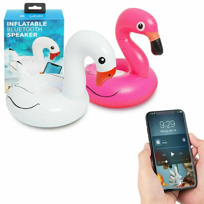 Soundz Waterproof Inflatable Flamingo Bluetooth Speaker Bath Pool[White] by Aquarius