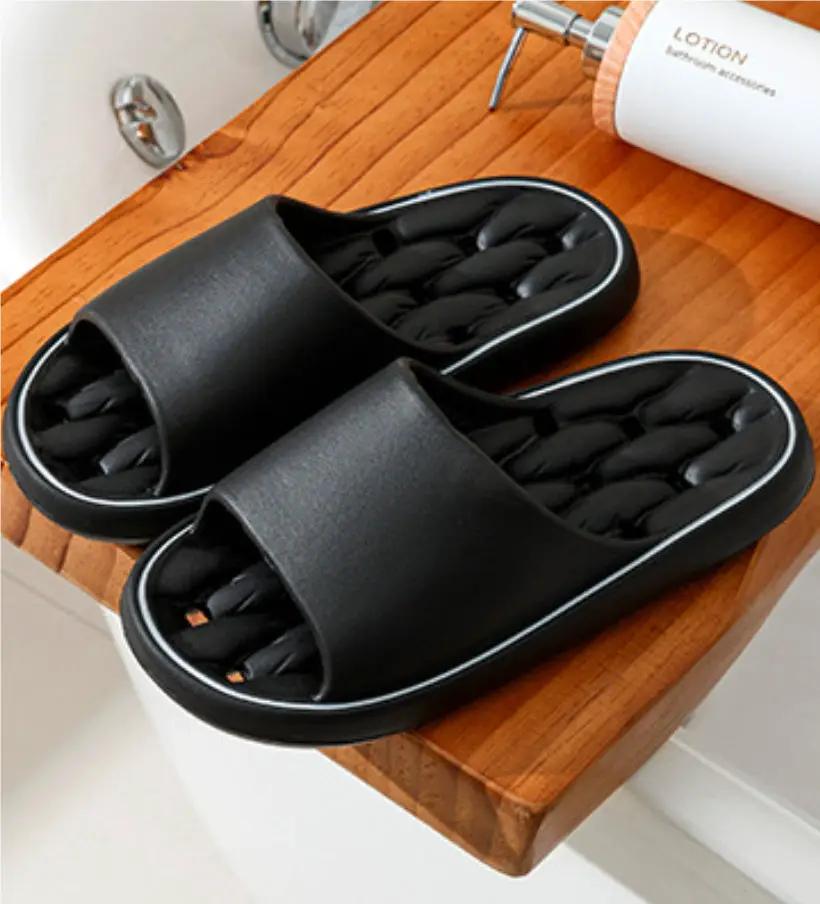 Non-slip Design Bathroom Slippers Home Summer Thick Sole Floor Bedroom House Shoes For Women Men by Dropshipman