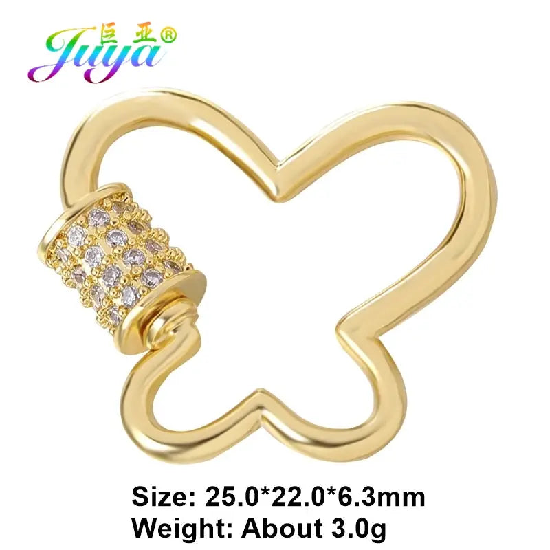 Juya 18K Gold Plated 26 Alphabet Letters Pendant Fasteners Bolt Carabiner Clasps For DIY Women Mesh Chains Name Jewelry Making by All Mart Bristol Ltd