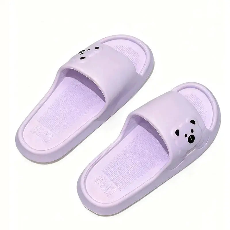 Summer Cartoon Bear Indoor Slippers for Women Lightweight Soft EVA Slides Woman Comfort Home Bathroom Non Slip Slippers by All Mart Bristol Ltd