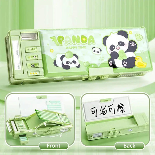 Cartoon Double Layer Pencil Case Large Capacity with Combination Lock Stationery Box Mechanical Pen Box Back to School Gift by All Mart Bristol Ltd