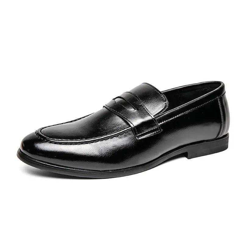 Pointed Toe Minimalist Leather Shoes In British Style by Dropshipman
