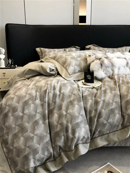 Long-staple Cotton Printed Four-piece Bedding Set Cotton Bedding by Dropshipman