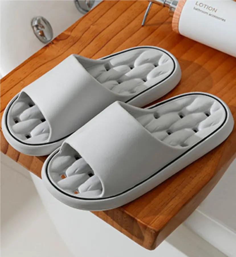 Non-slip Design Bathroom Slippers Home Summer Thick Sole Floor Bedroom House Shoes For Women Men by Dropshipman