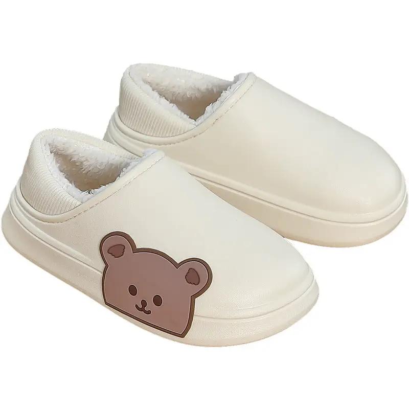 Cartoon Cute Bear Wearing Household Cotton Shoes Indoor And Outdoor by Dropshipman