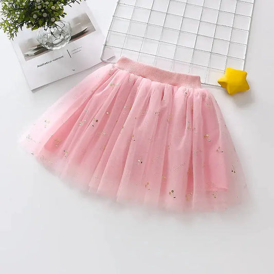 Girls Ballet Dance Skirt High Waist A-Line Short Skirt Mesh Material Thin Style Princess Dress for Children's Day Summer Wear by All Mart Bristol Ltd