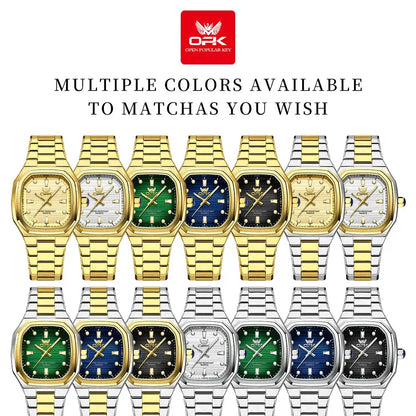 OPK 6044 Original Men Watches Stainless steel Waterproof New Men's Watch Square Dial Luminous Quartz Watch for Men by All Mart Bristol Ltd