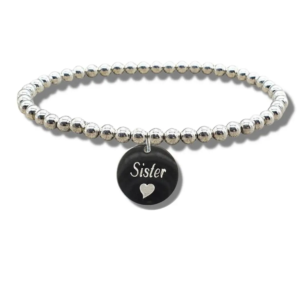 Sister Disc Bracelet & Heart Symbol by Aye Do Gifts