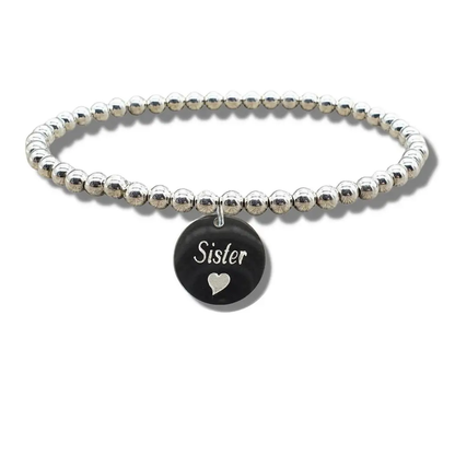 Sister Disc Bracelet & Heart Symbol by Aye Do Gifts