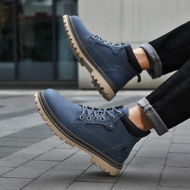 Men's Mid-Top Autumn British Style Worker Boot by Dropshipman