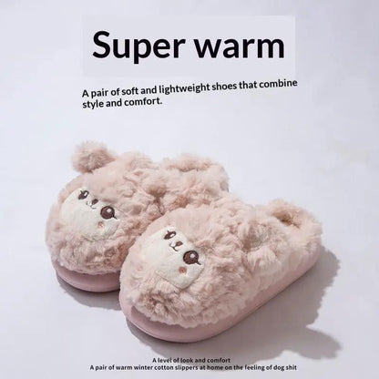 Cute, Non-slip, Warm, And Thick-soled Plush Slippers by Dropshipman