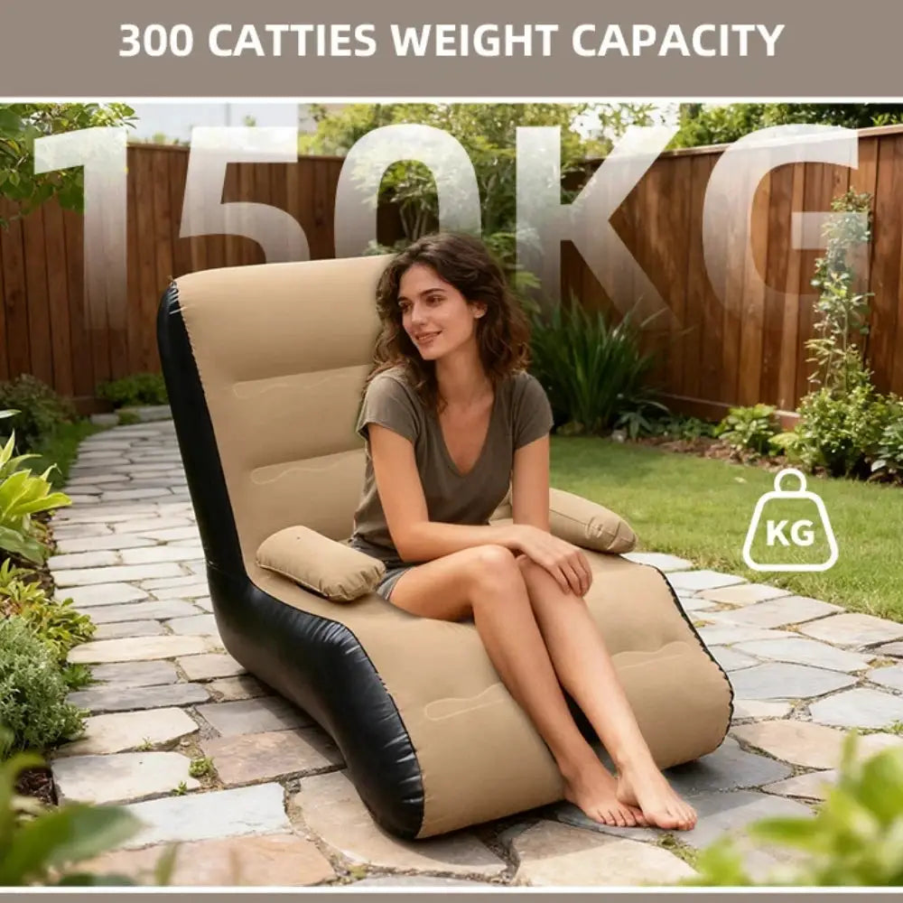 Inflatable Lounger Sofa with Storage Bag for Living Room And Bedroom Lazy Sofa Compact Foldable Seat Cushion by All Mart Bristol Ltd
