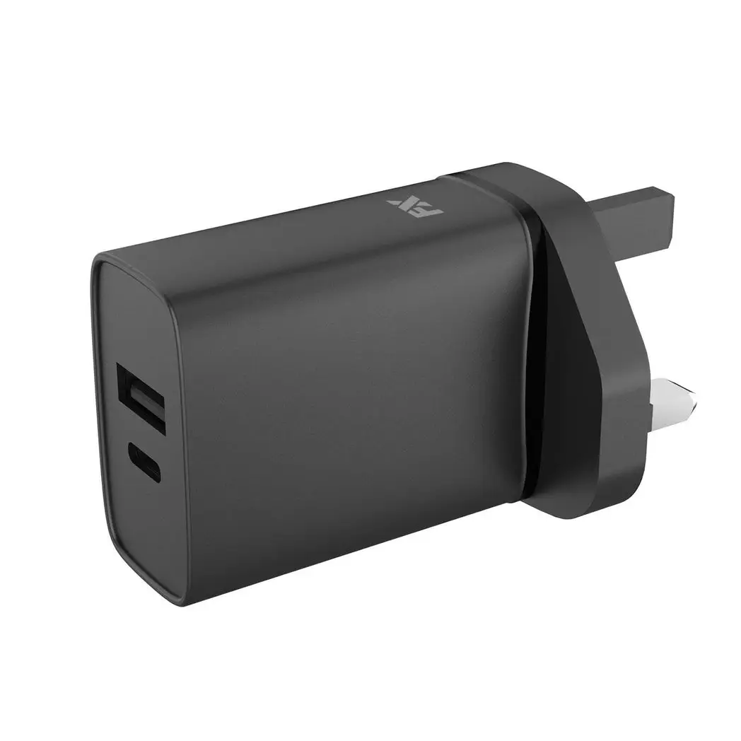 FX Dual UK Main Charger USB-C and USB-A, White by FX