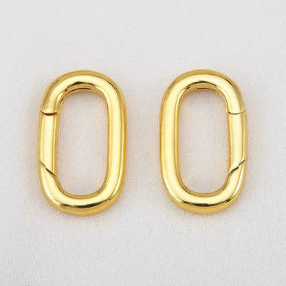 2pcs 18K Gold Plated Filled Oval Carabiner Necklace Clasps Spring Ring Pearl Enhancer Connector for DIY Jewelry Bracelet Making by All Mart Bristol Ltd
