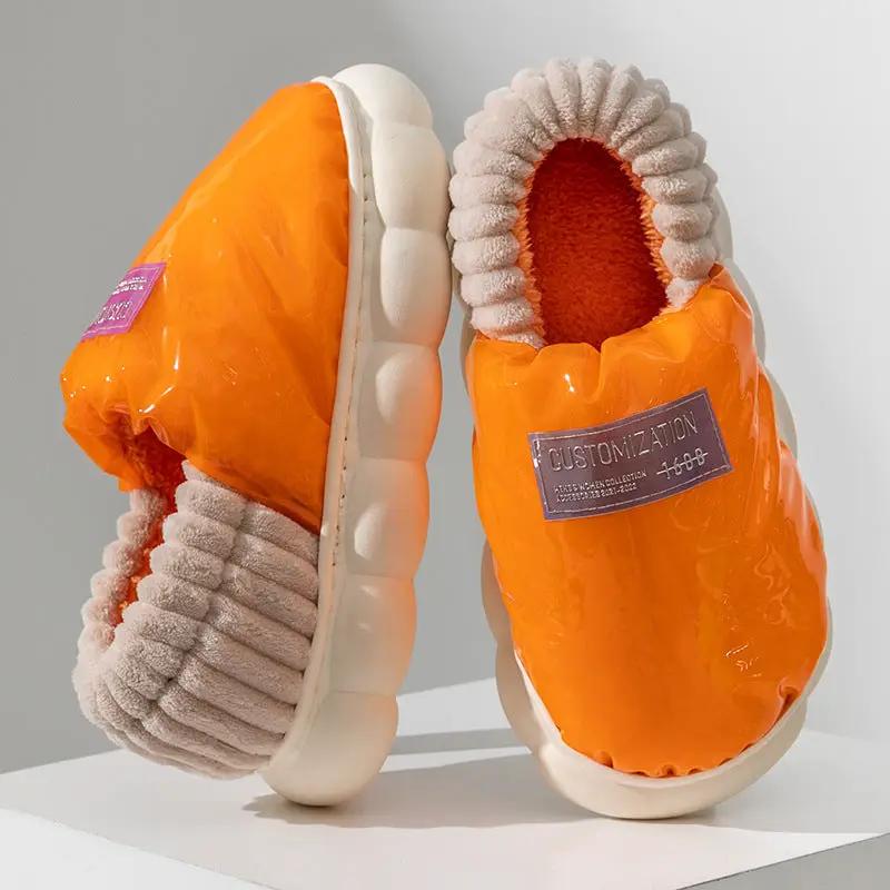 Cotton Slippers Warm Waterproof Outer Wear Thick-soled Heel Covered Cotton Shoes by Dropshipman