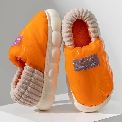 Cotton Slippers Warm Waterproof Outer Wear Thick-soled Heel Covered Cotton Shoes by Dropshipman