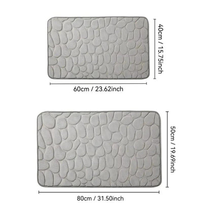Cobblestone Embossed Bath Mat Non-Slip Carpets Water Absorption Washable Bathtub Floor Rug Shower Doormat Bathroom Decor by All Mart Bristol Ltd