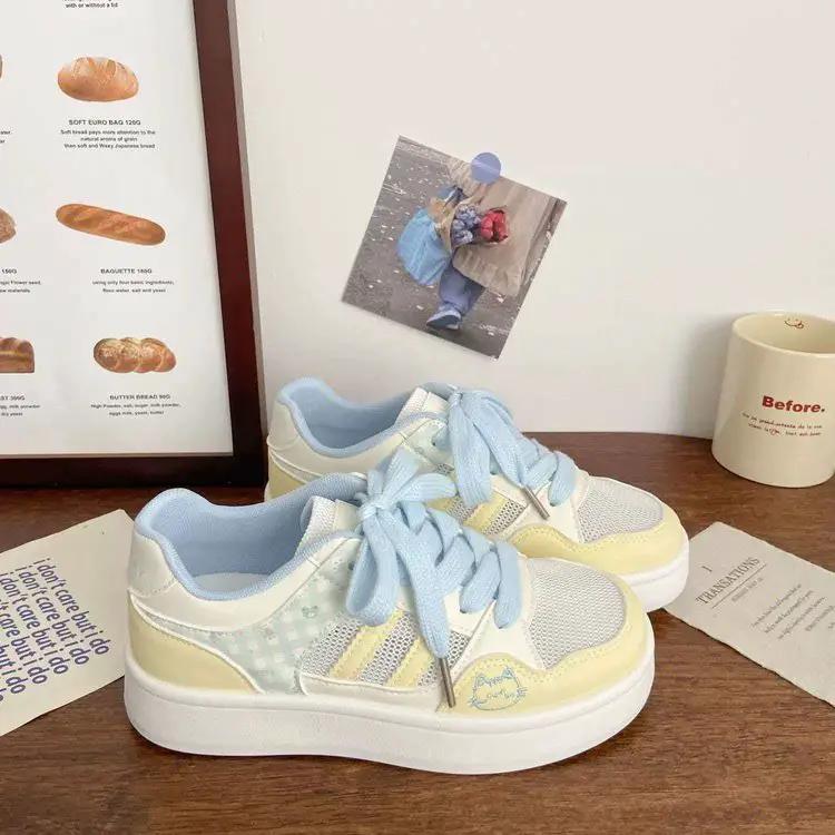 Cute Cat Design Low-Top White Shoes For Women, New Spring 2026 Collection, Versatile Fashion Casual Sneakers With Soft Sole And Unique Stylish Design by Dropshipman