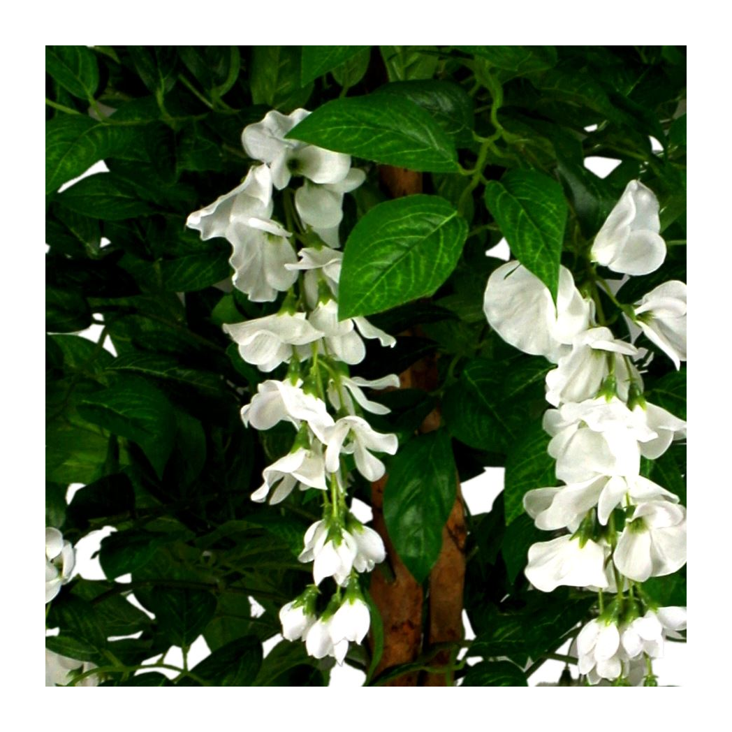 130cm Luxury Artificial Wisteria Tree White Flowers Premium Range by Leaf