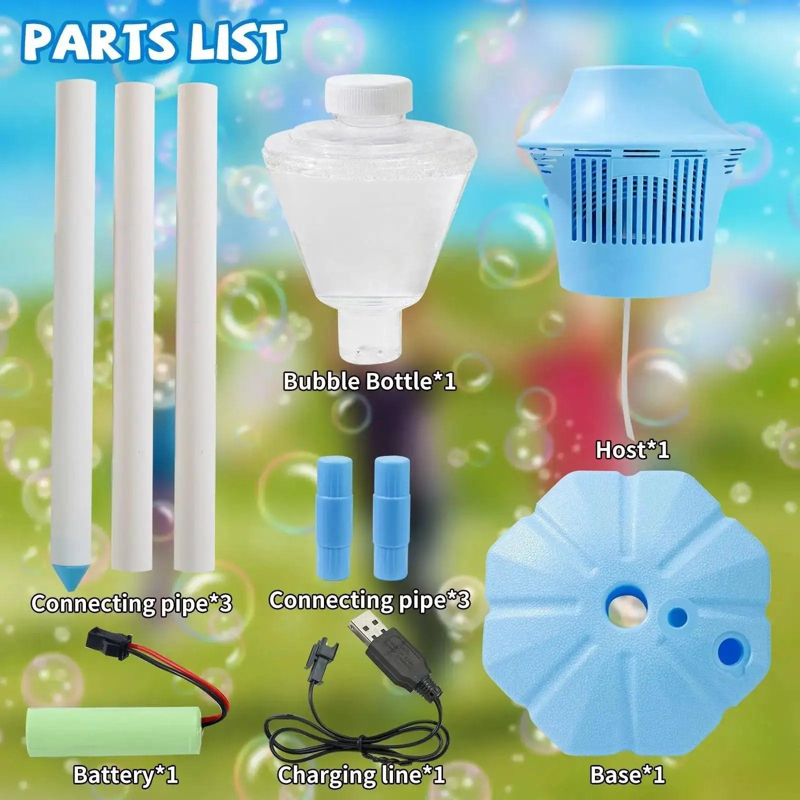 【Summervibes】Bubble Maker Toy for Kids Automatic Bubble Blaster with Music & Lights Adjustable Height Perfect for Outdoor & Partymassive Bubbles by All Mart Bristol Ltd