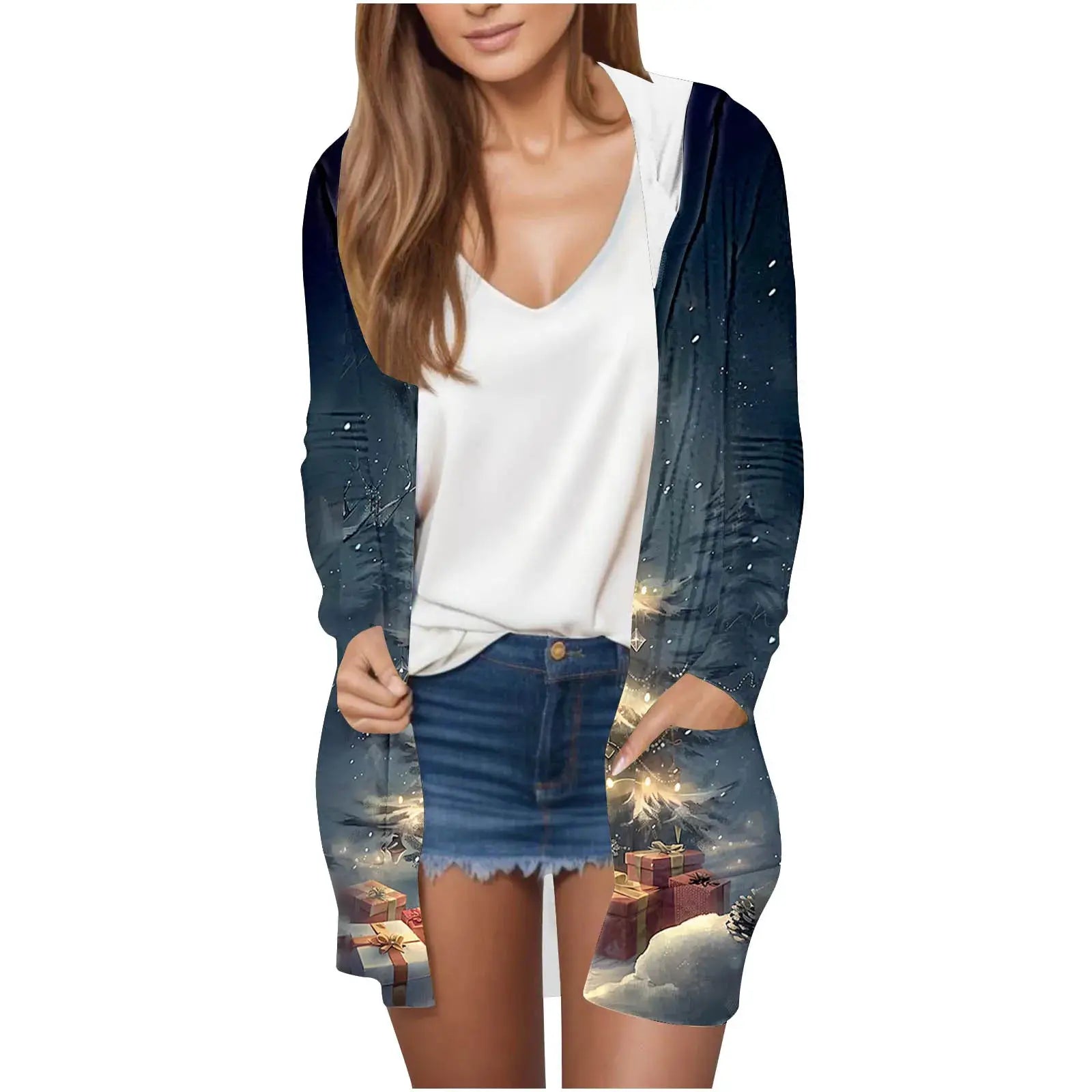 Manufacturer Cross-Border Women's Fashion New Loose Simple Pocket Hooded Cardigan Jacket by All Mart Bristol Ltd