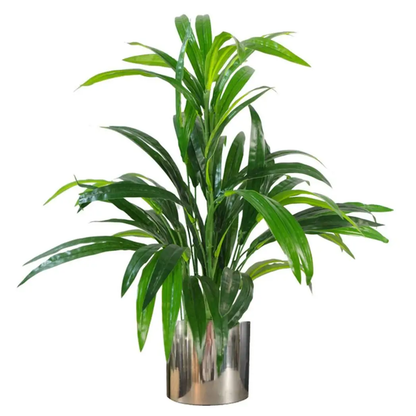 Metal Planter Plant Pot with Polished Silver Finish 20 x 18cm by Leaf
