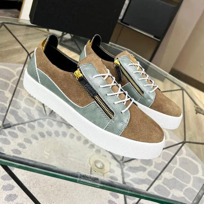 European Station Men's Cowhide Fashion Casual Board Shoes by Dropshipman
