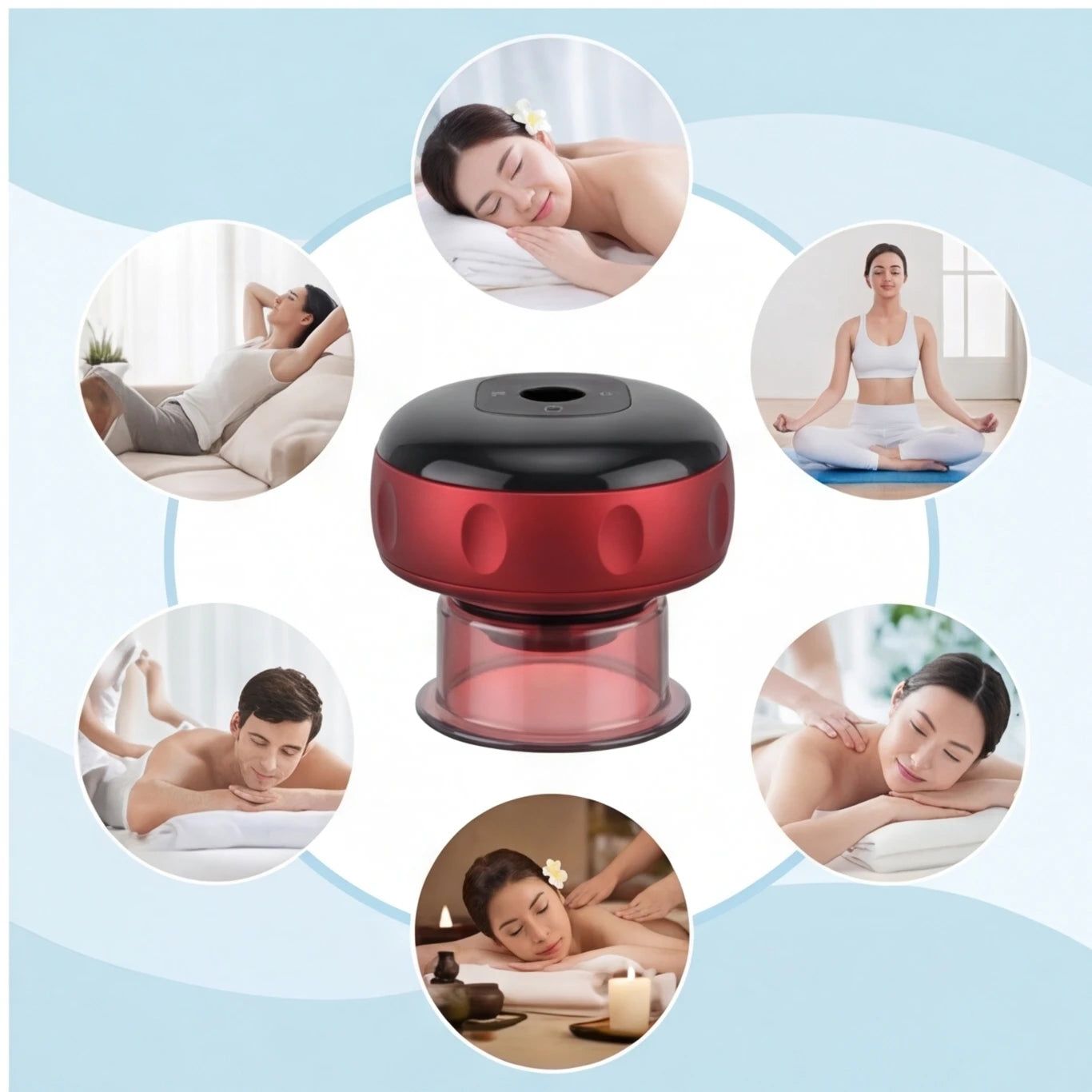 Corded 2-in-1 Heating & Gua Sha Cupping Massager, Intelligent Vacuum for Deep Fascia Release on Back & Neck by All Mart Bristol Ltd