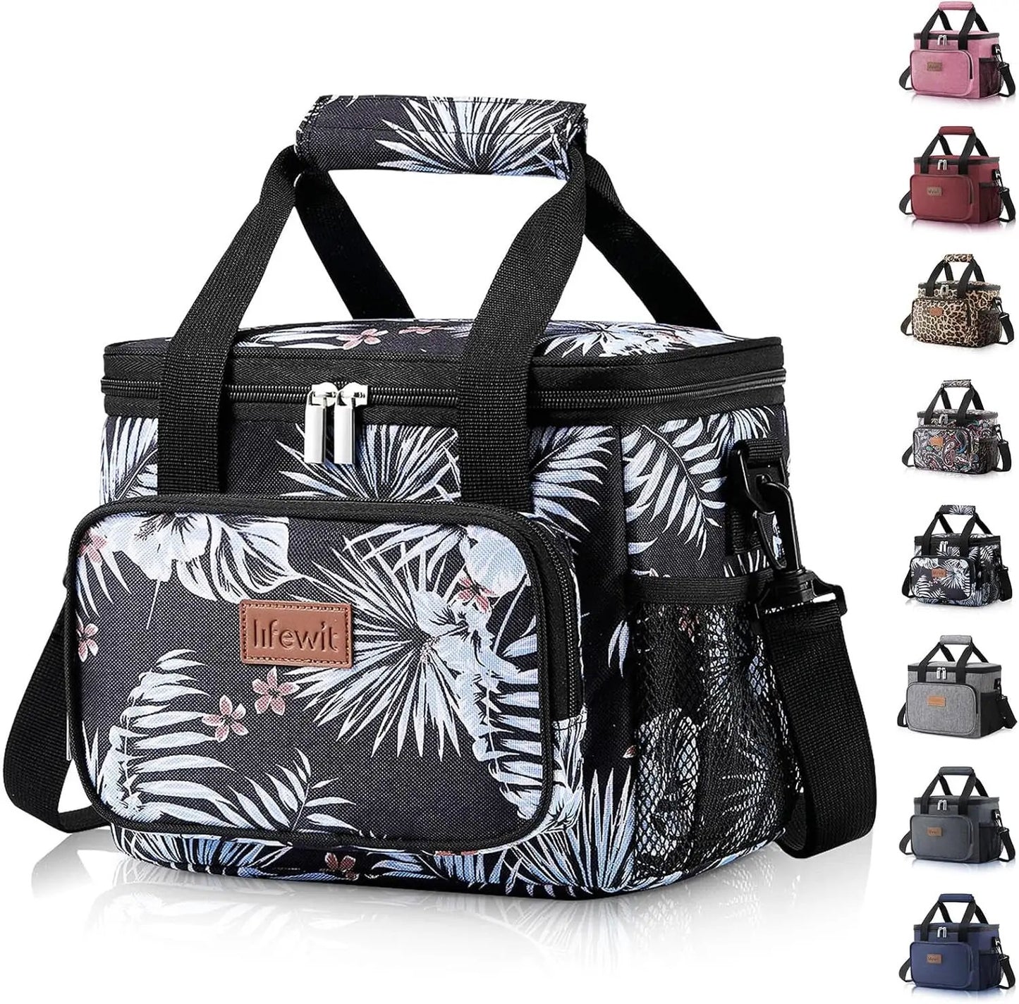 Stylish Black Insulated Lunch Bag - 9L Soft Cooler Tote for Adults, Perfect for 12 Cans by All Mart Bristol Ltd