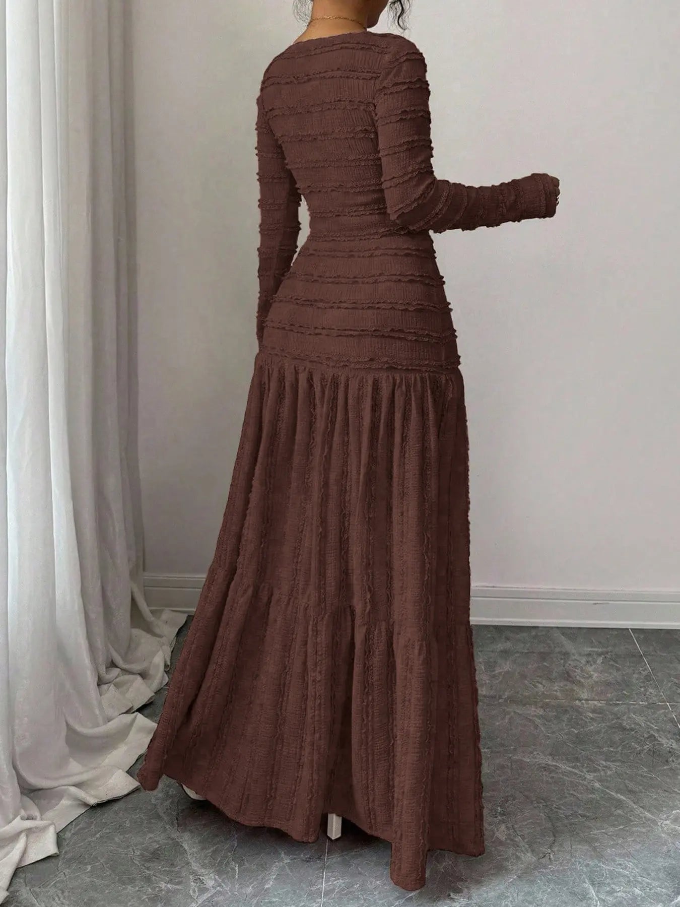 Women'S Casual Elegant Party Sweet Cute Long Sleeve Square Neck Dress, Womenswear Stylish Ladies' Formal Evening Wear Elegant Gown, Perfect for Special Occasions Valentine'S Day, Sweet and Cute by All Mart Bristol Ltd