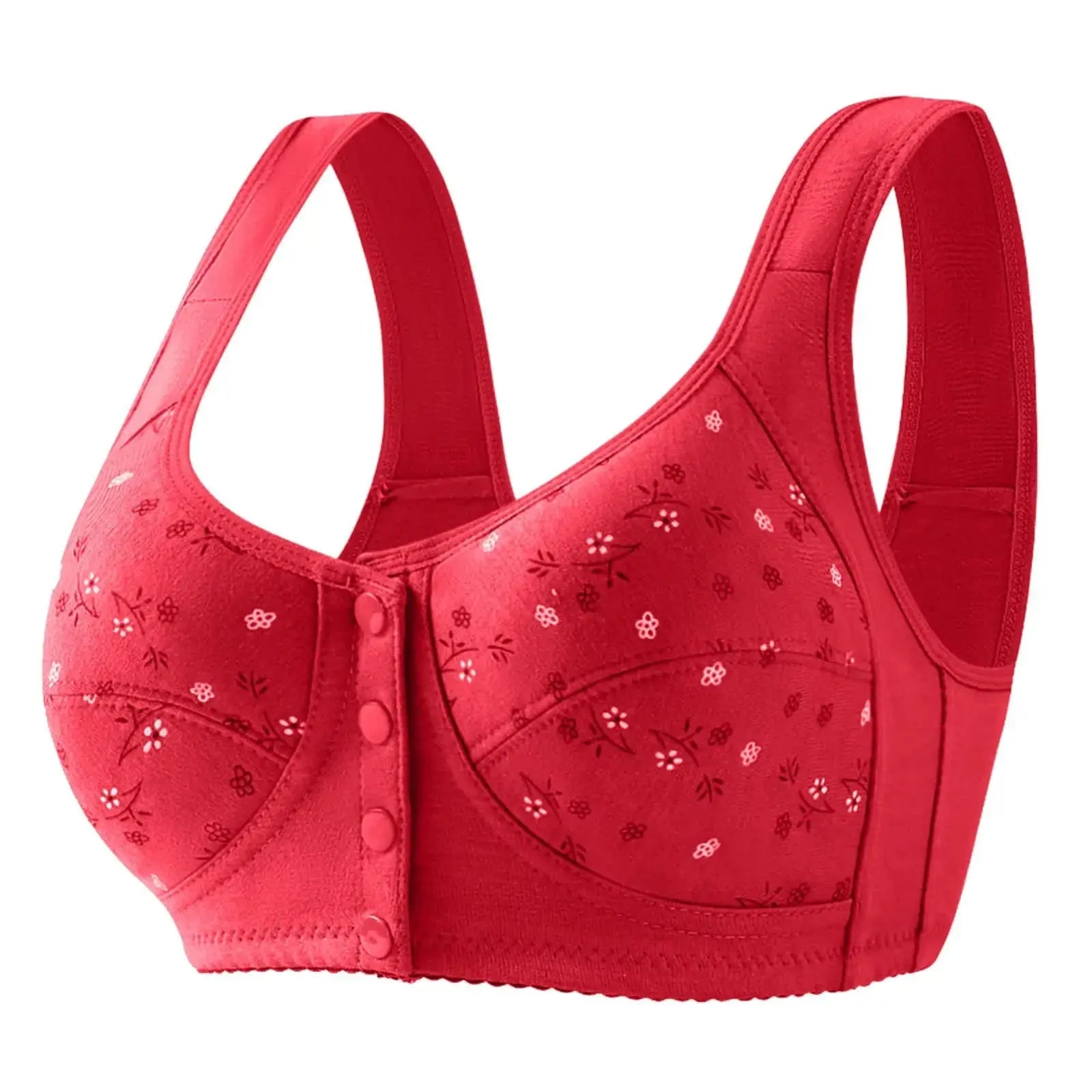 Women's Front Closure Bra Summer Printed Floral Underwear Comfortable Wire-Free Bralette Support U Back Soft Lingerie Apparel by All Mart Bristol Ltd