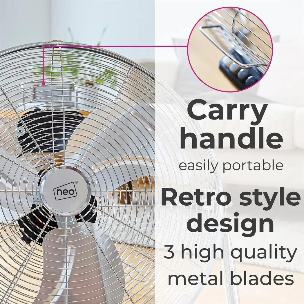 Neo High Velocity Chrome Metal Floor Freestanding Fan � 16 Inch by Neo