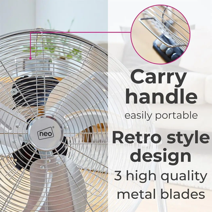 Neo High Velocity Chrome Metal Floor Freestanding Fan � 16 Inch by Neo