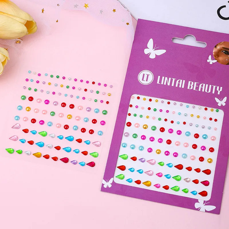 Hot Selling Face Gems Stickers Self Adhesive Waterproof Teardrop Rhinestones for Party Makeup Nail Art Beauty Supplies by All Mart Bristol Ltd
