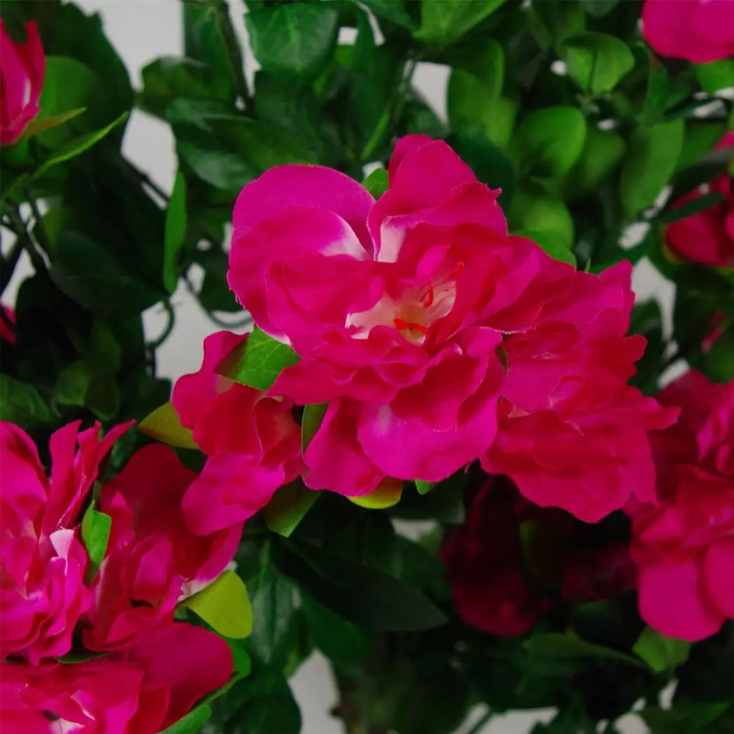 100cm Premium Artificial Azalea Pink Flowers Potted Plant by Leaf