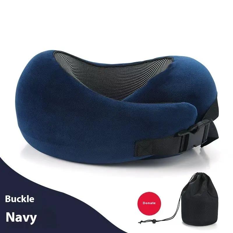 Soft Memory Foam Travel Neck Pillow U Shape Adjustable Support Comfortably Sleeping On Plane Car Office Noon Break by Dropshipman