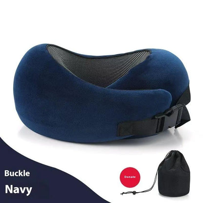 Soft Memory Foam Travel Neck Pillow U Shape Adjustable Support Comfortably Sleeping On Plane Car Office Noon Break by Dropshipman