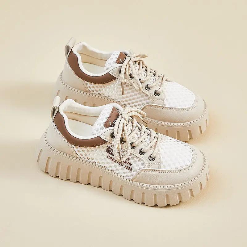 Womens Mesh Breathable Height-Boosting Sports Casual Shoes by Dropshipman