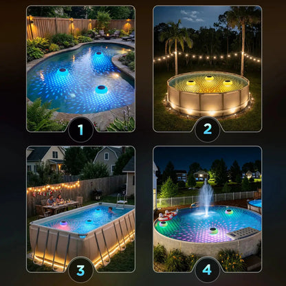 Brightown Solar Pool Chlorine Tablet Floater, RGBWW Remote Control Pool Chlorine Floater with IP68 Waterproof, 4 Dimming & 3 Timers for Pools, Hot Tubs, Large Above-Ground Pools by All Mart Bristol Ltd