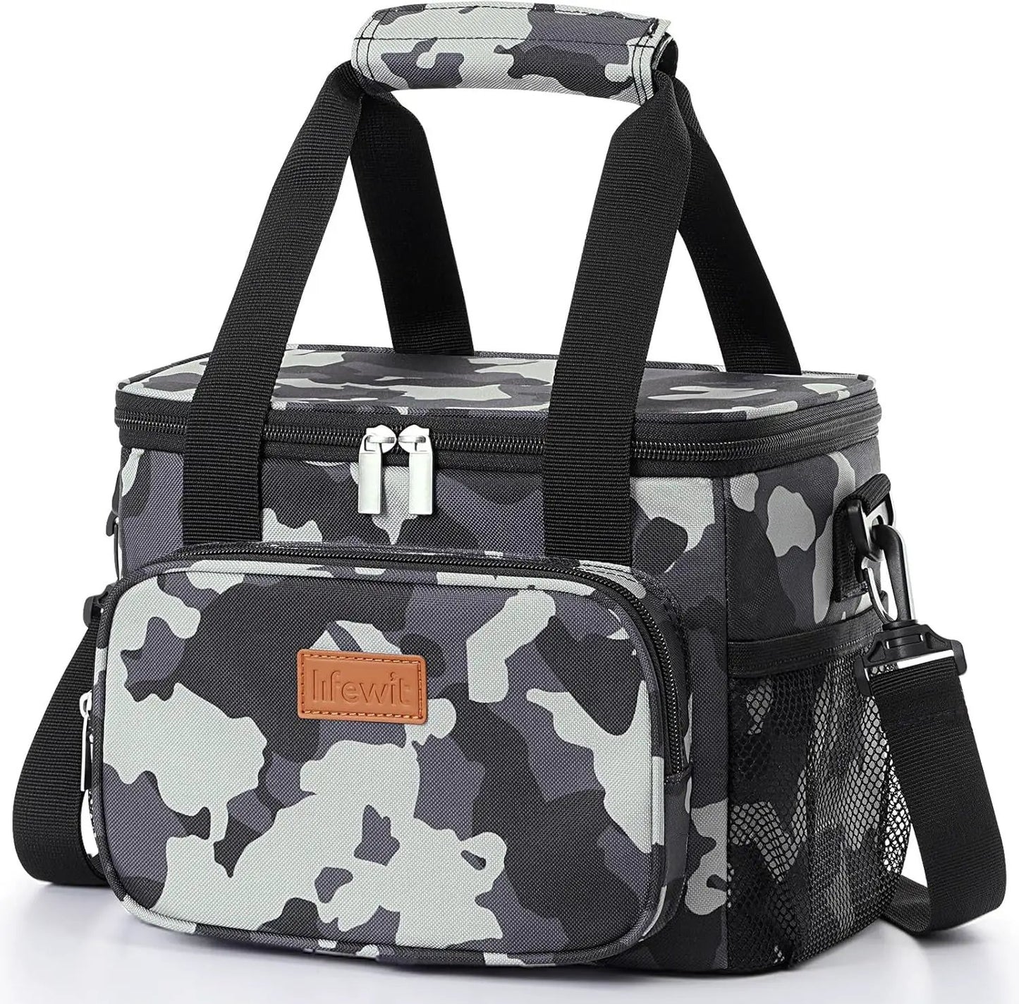Stylish Black Insulated Lunch Bag - 9L Soft Cooler Tote for Adults, Perfect for 12 Cans by All Mart Bristol Ltd