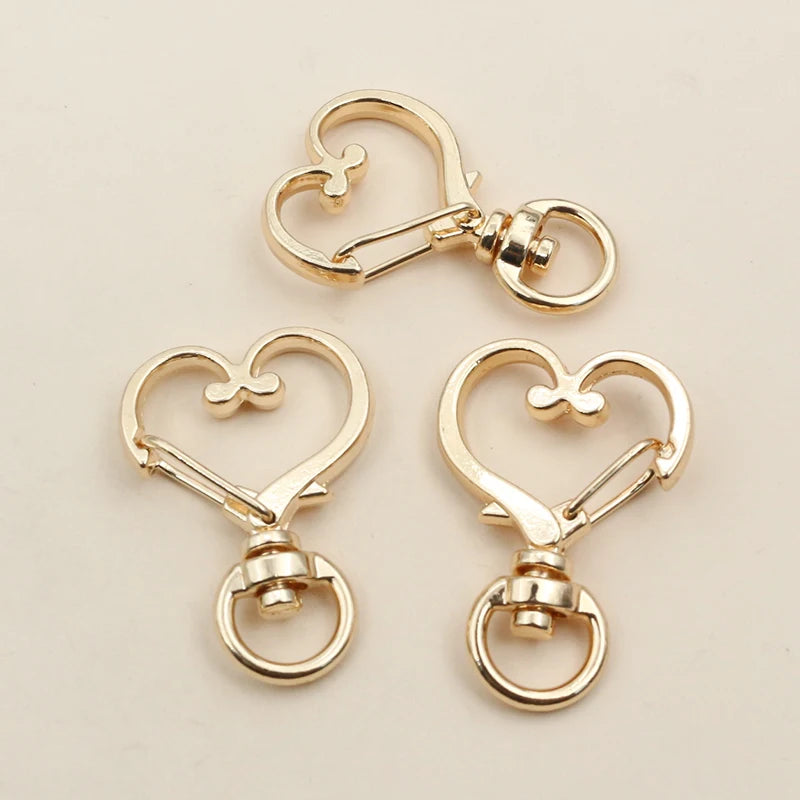 10pcs 35x24mm Heart Snap Hook Trigger Lobaster Clasp Clips Buckles For Keychain DIY Jewelry Making Accessories Findings by All Mart Bristol Ltd