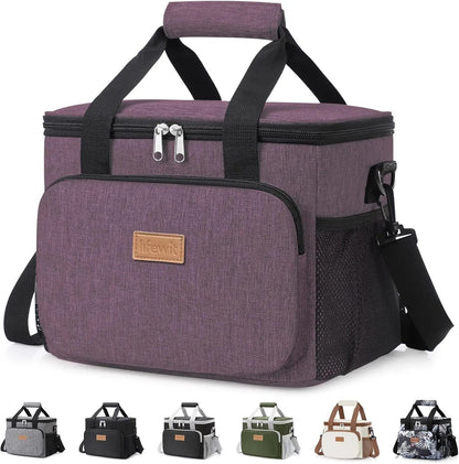 Stylish Black Insulated Lunch Bag - 9L Soft Cooler Tote for Adults, Perfect for 12 Cans by All Mart Bristol Ltd