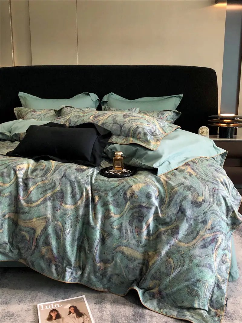 Long-staple Cotton Printed Four-piece Bedding Set Cotton Bedding by Dropshipman