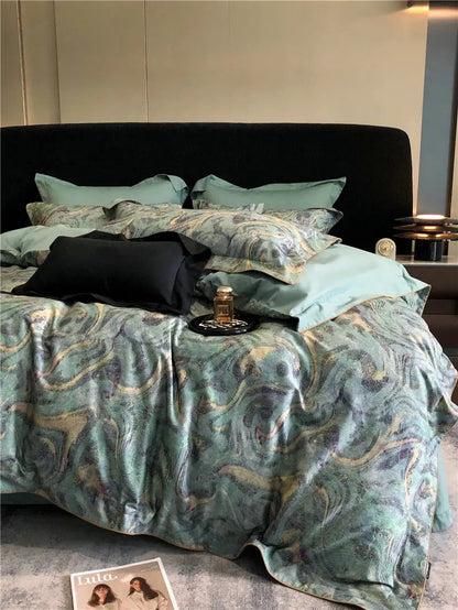 Long-staple Cotton Printed Four-piece Bedding Set Cotton Bedding by Dropshipman