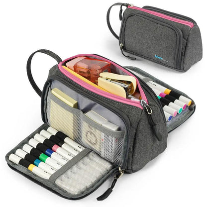 Large Capacity Pencil Case 3 Compartment Stationery Pouches Makeup Bag Storage by All Mart Bristol Ltd