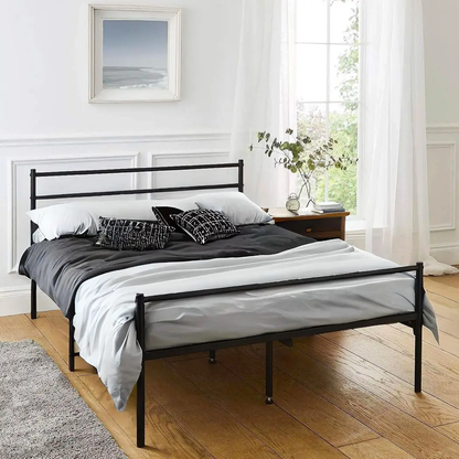 Extra Strong Double Metal Bed Frame In Black - Improved by House of Home
